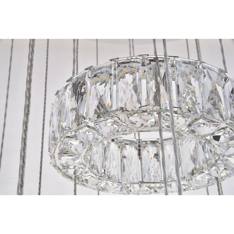 Madelyn 7-Light LED Chandelier Clear Royal Cut Crystal - 34"W X 38.3"H