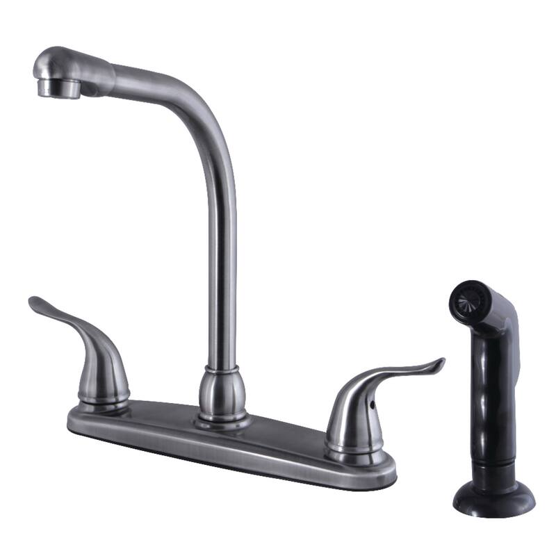Yosemite 8 in. Centerset Kitchen Faucet with Sprayer - Black Stainless