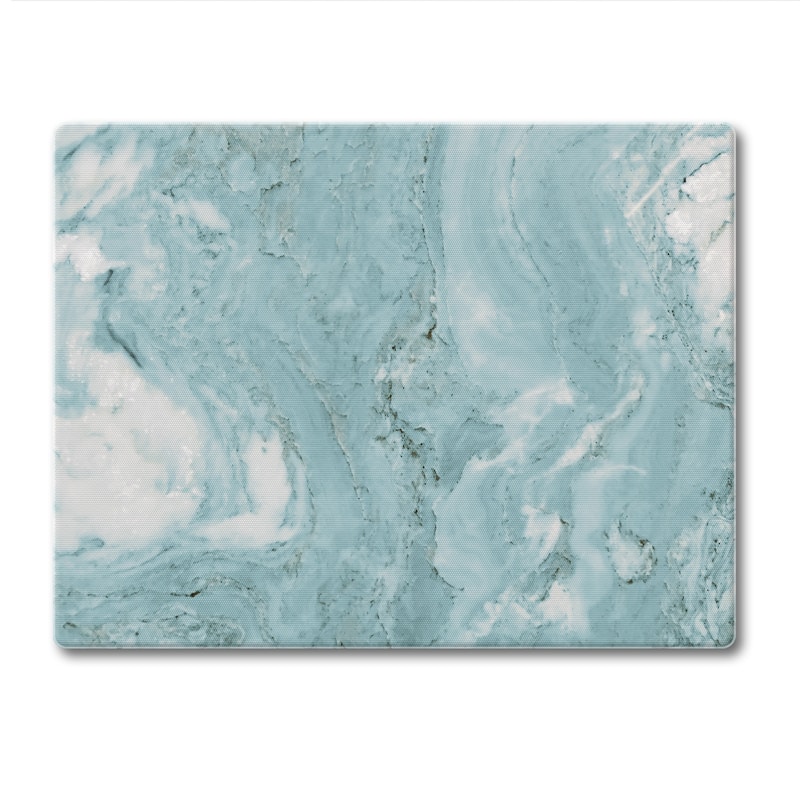 Counterart Glass Cutting Board Counter Saver 10" x 8" - Teal Quartz - 10x8x.076