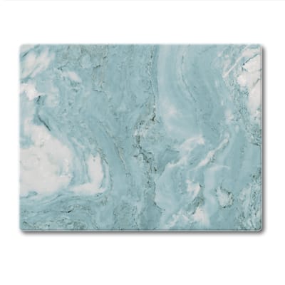 Counterart Glass Cutting Board Counter Saver 10" x 8" - Teal Quartz - 10x8x.076