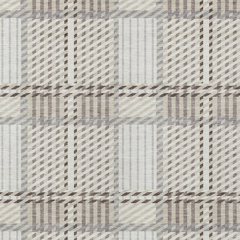 HomeRoots Plaid Transitional Rectangle Outdoor Rug