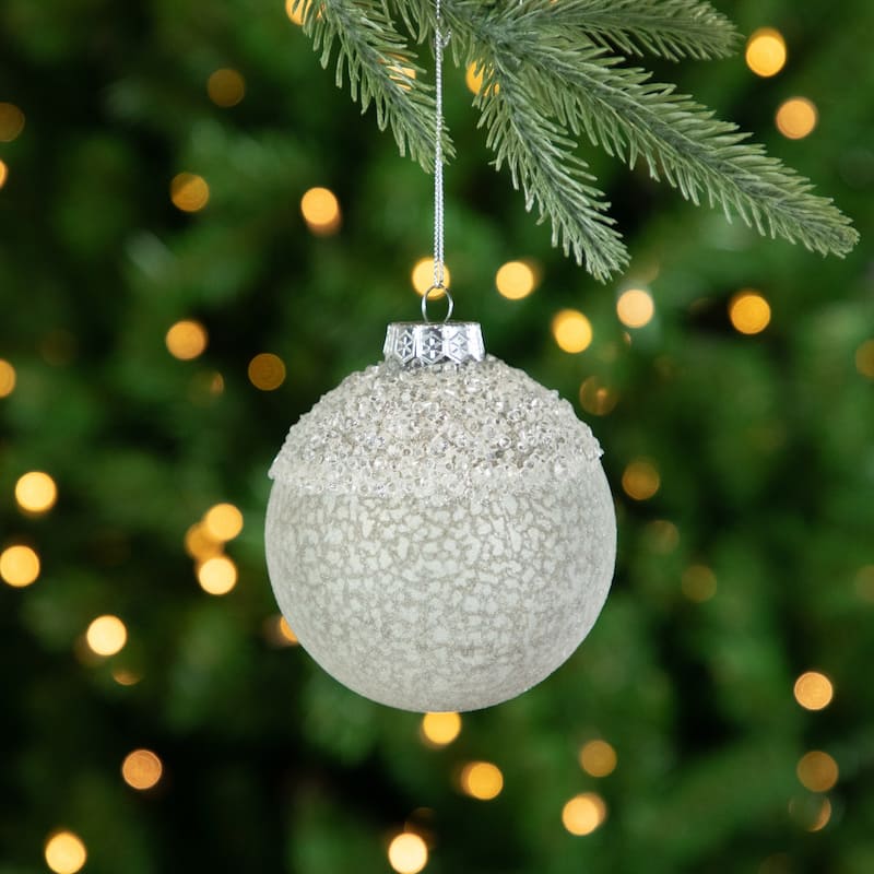 4" Beaded Glass Christmas Ornament