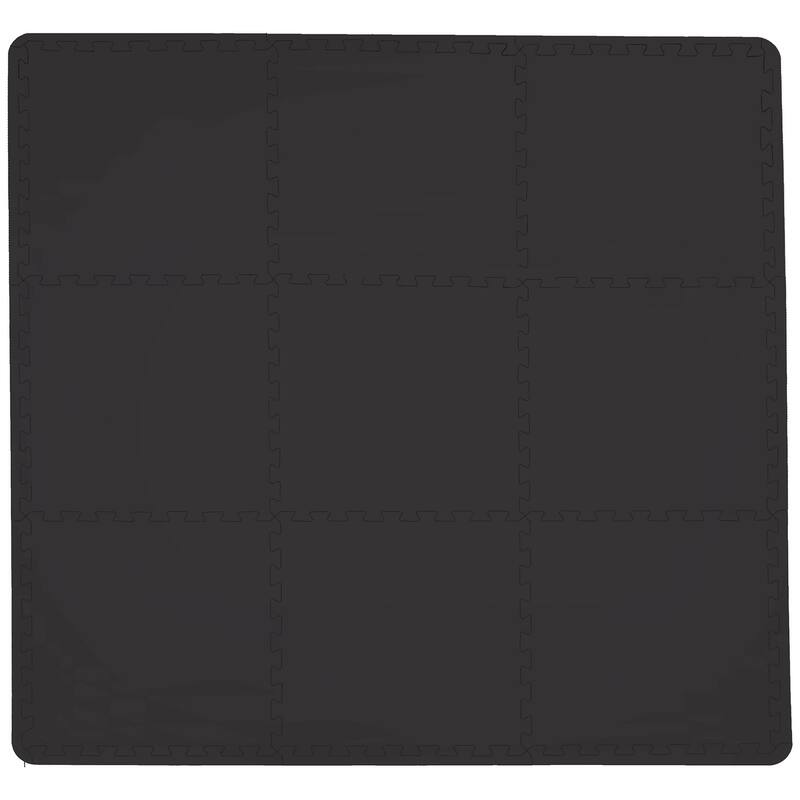 WallPops Black Puzzle Interlocking Floor Tiles