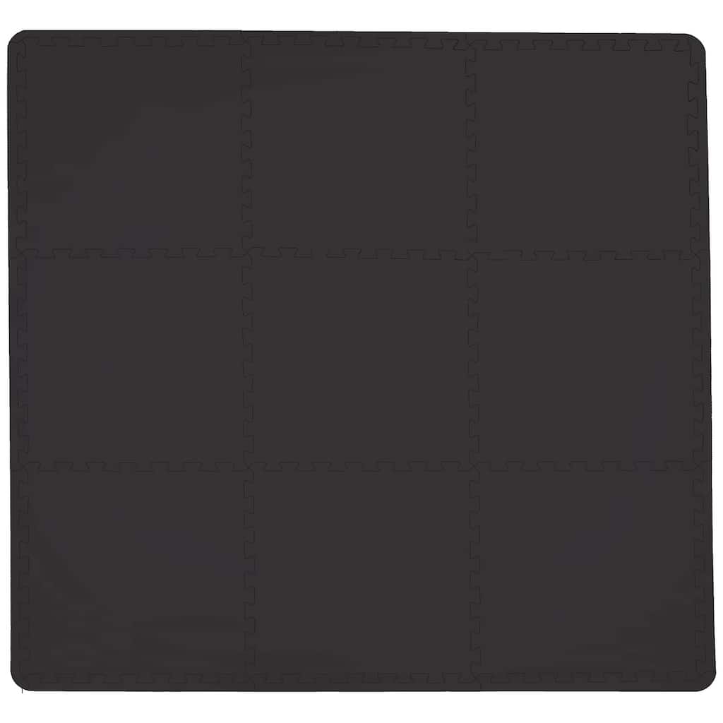 WallPops Black Puzzle Interlocking Floor Tiles