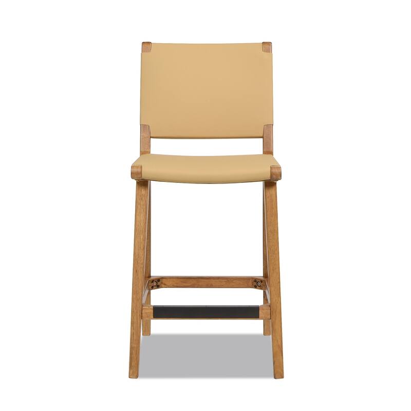 Farmhouse Saddle Kitchen Island Counter Stool with Back