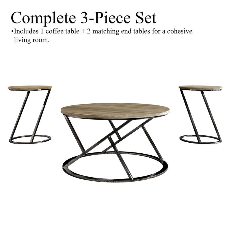 CraftPorch Elegance 3- Pieces Coffee Table Set