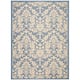 SAFAVIEH Courtyard Bettylou Indoor/ Outdoor Damask Area Rug - 8' x 11' - Blue/Natural