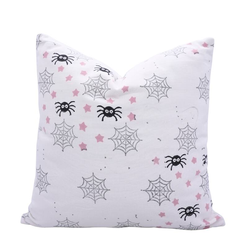 Fabdivine Home Decorative Accent Green Cotton Cushion Case, Skeleton - Pillow Covers - Spider Web- Black, White, Pink - 14" X 36"