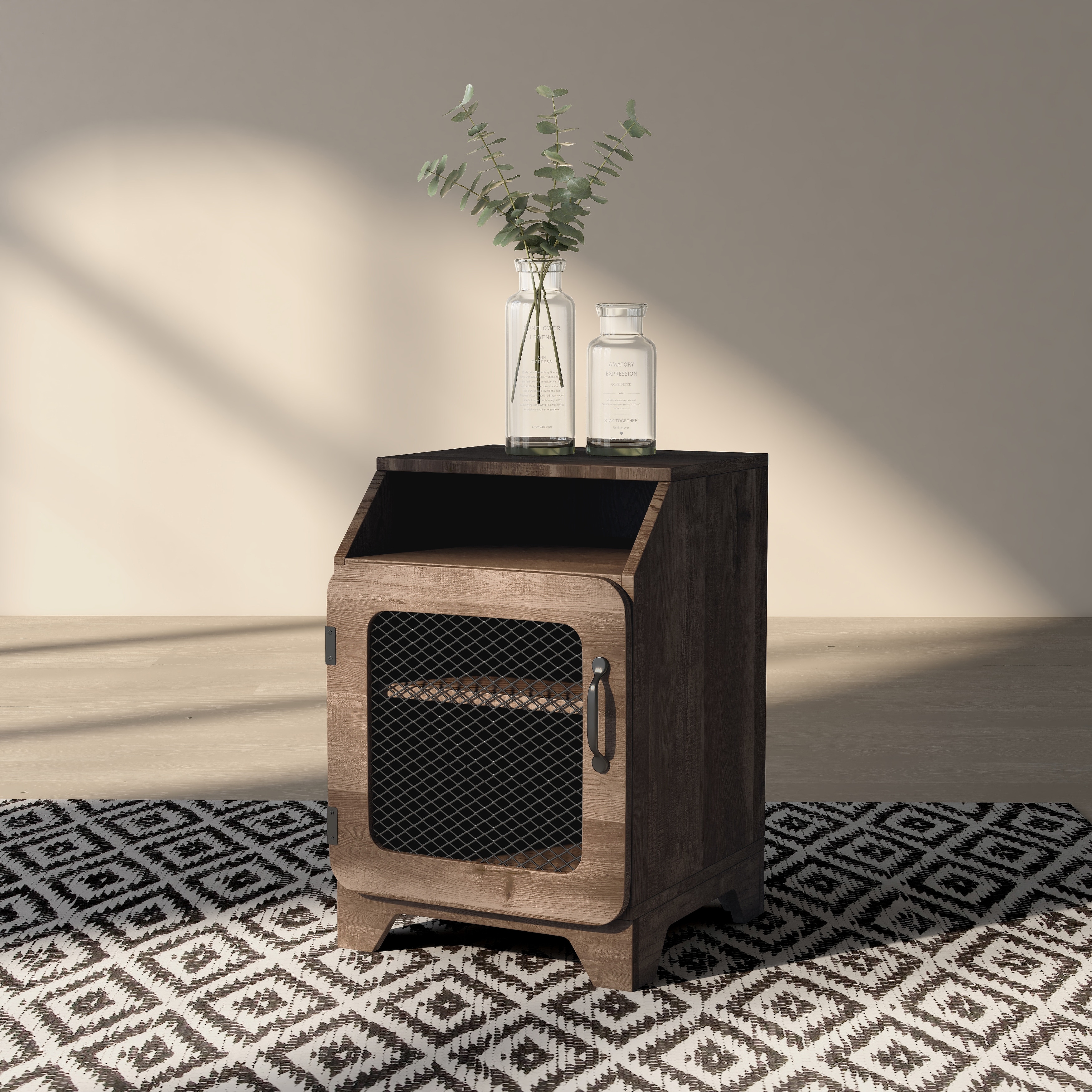 DH BASIC Rustic Oak 16-inch 3-Shelf End Table by Denhour