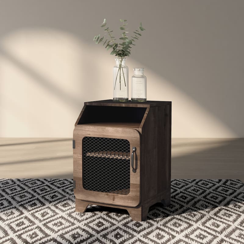 DH BASIC Rustic Oak 16-inch 3-Shelf End Table by Denhour