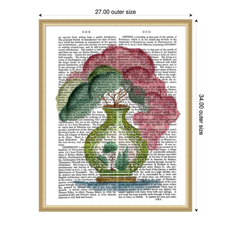 Pink Green Vase No. 3 by Fab Funky Wood Framed Wall Art Print - 27 x 34 in - Gold