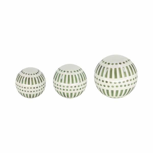 slide 2 of 23, Sagebrook Home Orbs - 6" x 6" x 6" Lines Green