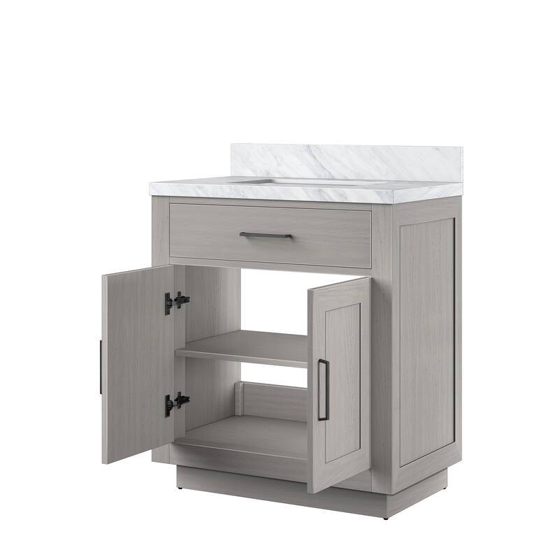 Abbey Bath Vanity with Carrara Marble Top and Sink