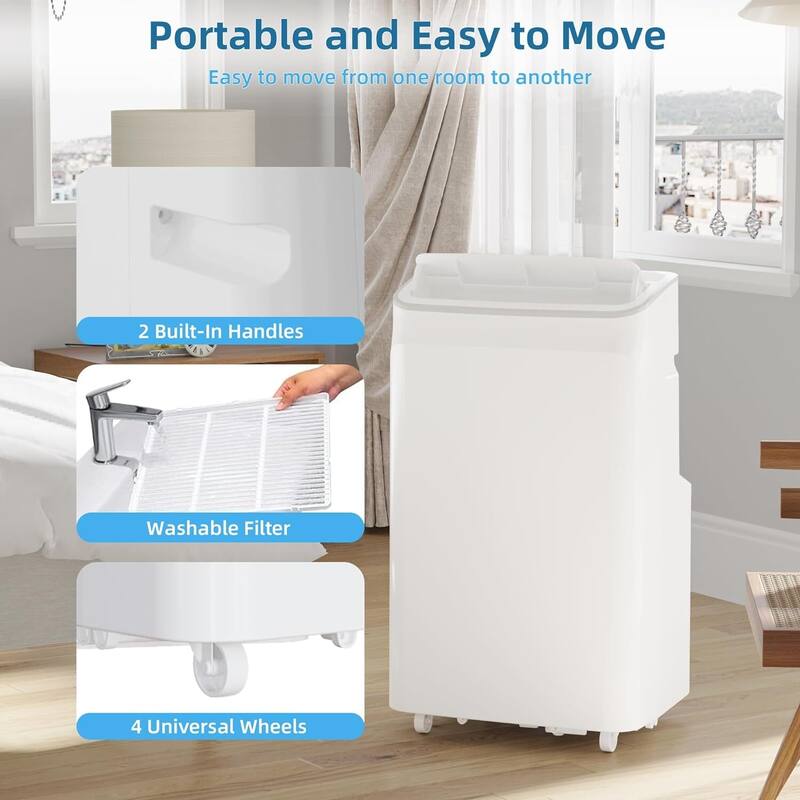 12,000 BTU Portable Air Conditioner, 24 Hour Timer