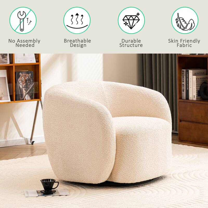 Mid-Century Modern Accent Chair, Soft Padded Single Sofa