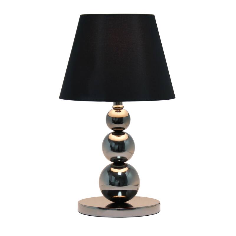 19.29 in. Black Finish Table Lamp with Black Shade, Sturdy Table Lamp for Living Rooms and Bedrooms