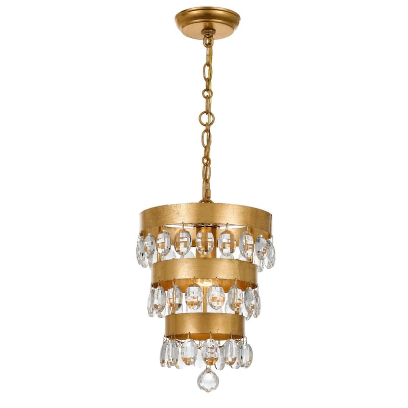 Crystorama Lighting Group Perla Single Light 10" Wide Mini Chandelier - Antique Gold