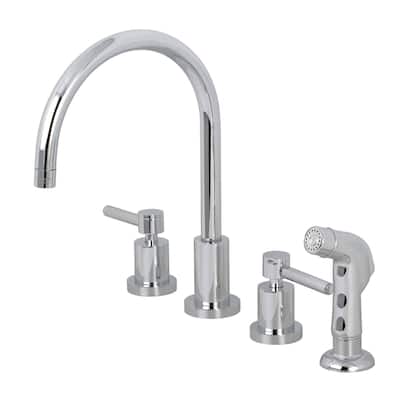 Kingston Brass Concord Widespread Kitchen Faucet with Metal Lever