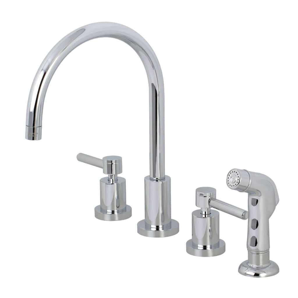 Kingston Brass Concord Widespread Kitchen Faucet with Metal Lever