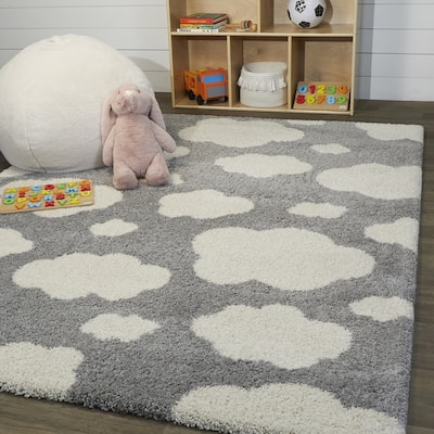 Mod-Tod Clouds Kids Shag Area Rug