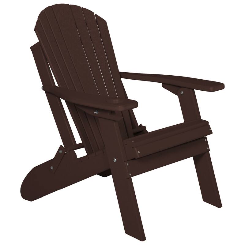 Eagle Collection Poly Folding Adirondack Chair - Milwaukee Brown