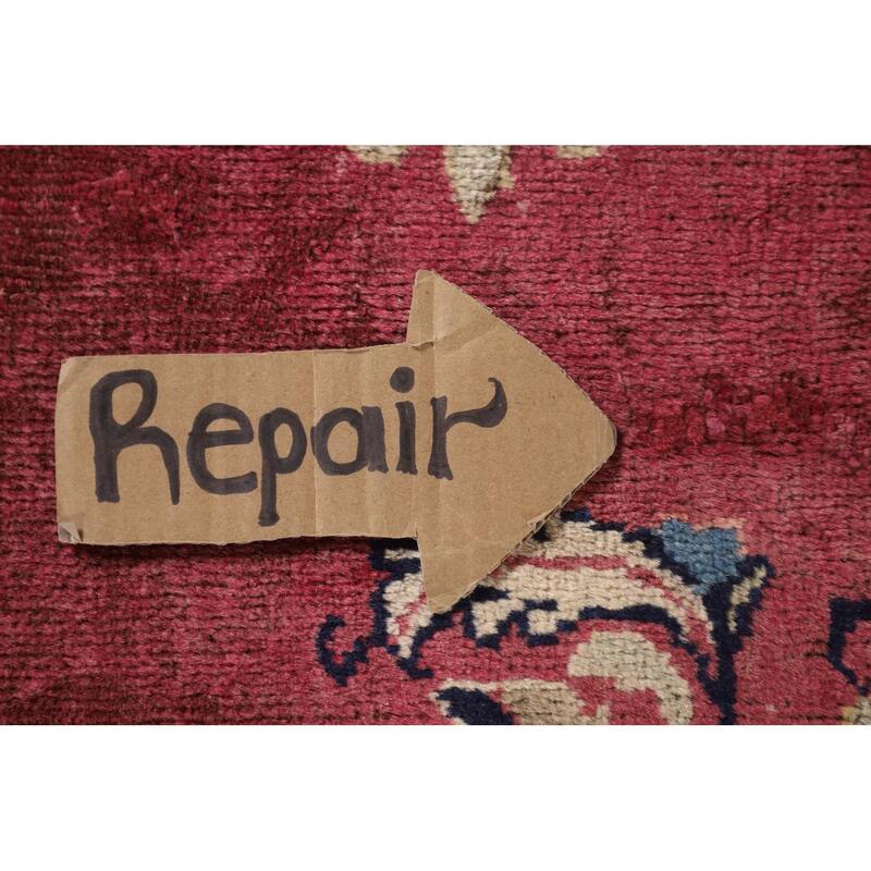 Pink Floral Mahal Persian Large Antique Area Rug Handmade Wool Carpet - 10'4"x 13'6"