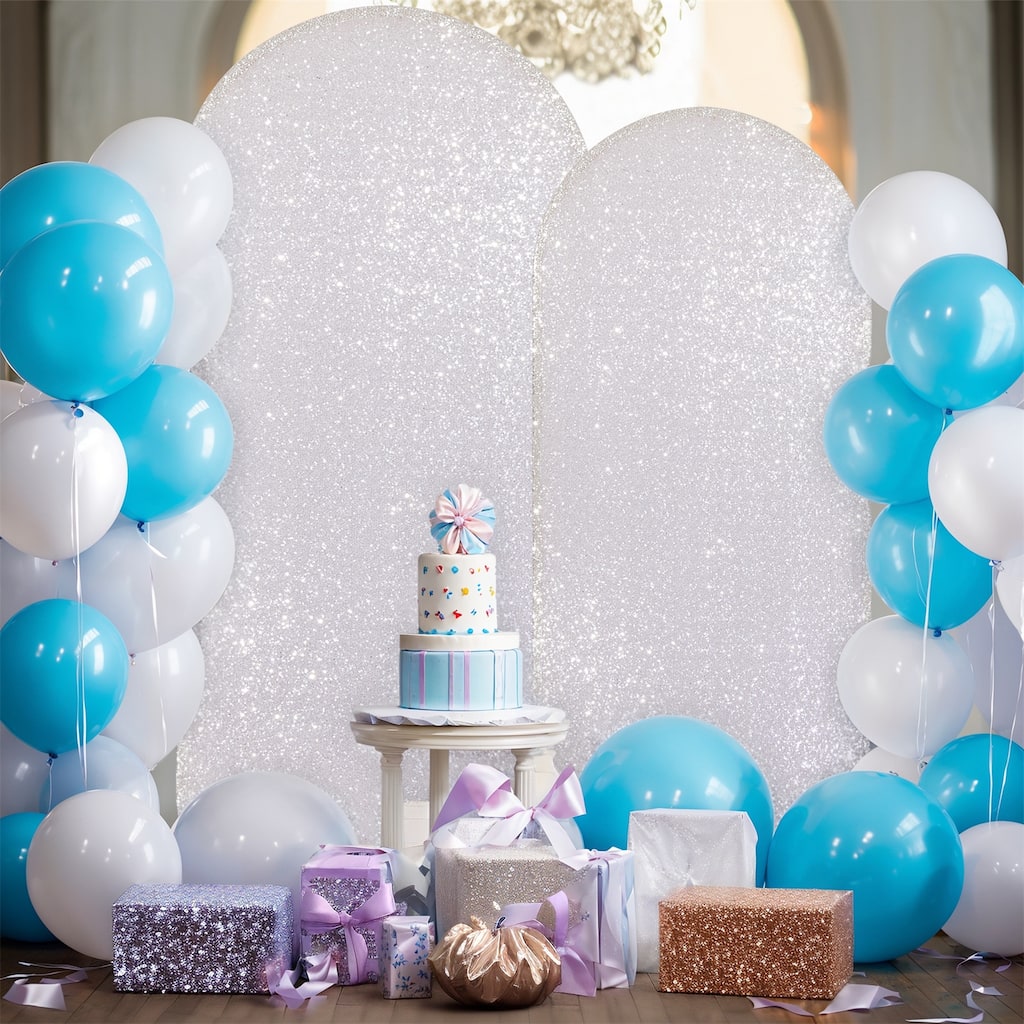 1 pack Bling Arch Backdrop Cover, Sequin Wedding Arch Stand Cover with Round Sequins, Zipper Design Banquet Backdrop Cover