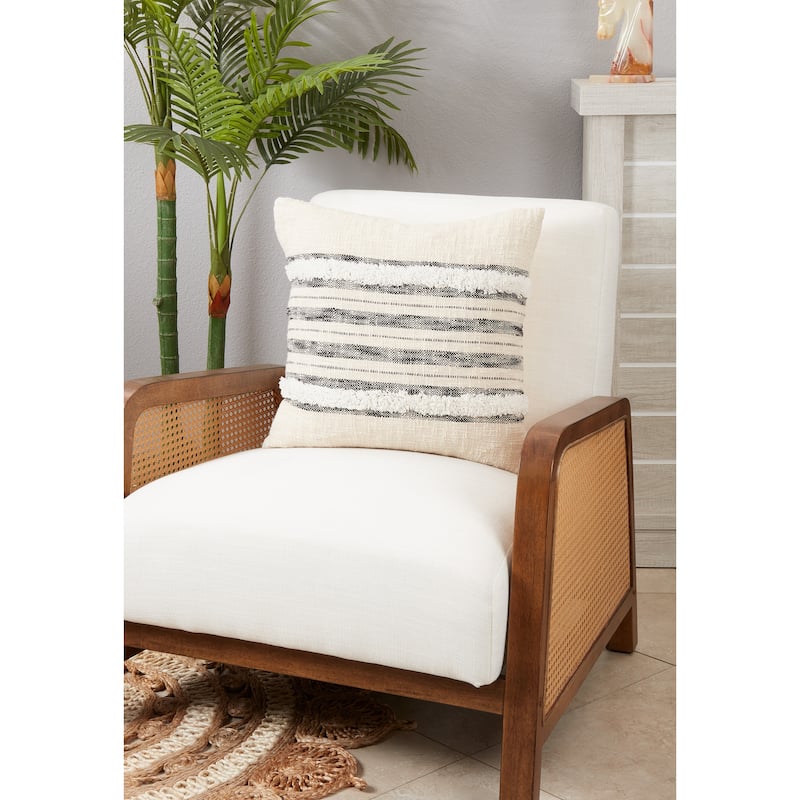 Plush Lines Tufted Stripe Throw Pillow