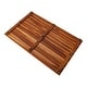 preview thumbnail 3 of 2, Teak Slatted Brown Wood Shower Mat