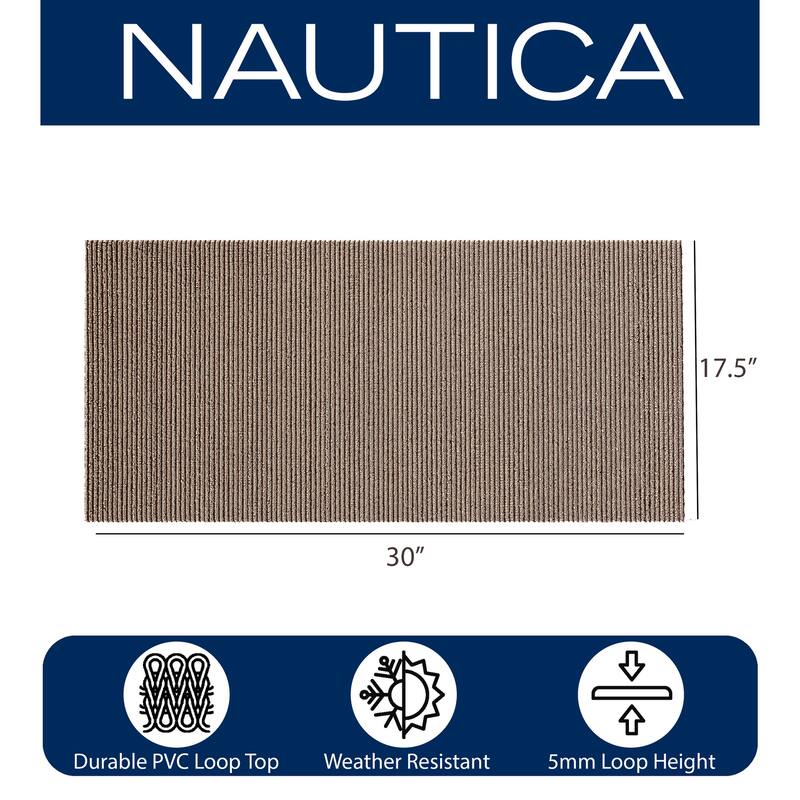 Nautica PVC Loop Utility Indoor/Outdoor Striped Mat