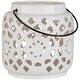 preview thumbnail 1 of 9, Livabliss Pamela Ceramic Small Size Decorative Lantern Small - Ivory