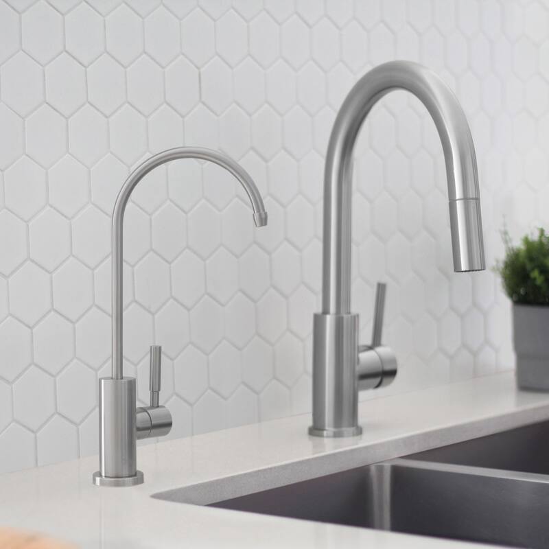 STYLISH Pull Dow Kitchen Faucet + Water Tap - Stainless Steel Finish