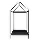 preview thumbnail 11 of 12, Twin Black Metal House Bed Frame - Floor Bed for Kids, No Box Spring Needed