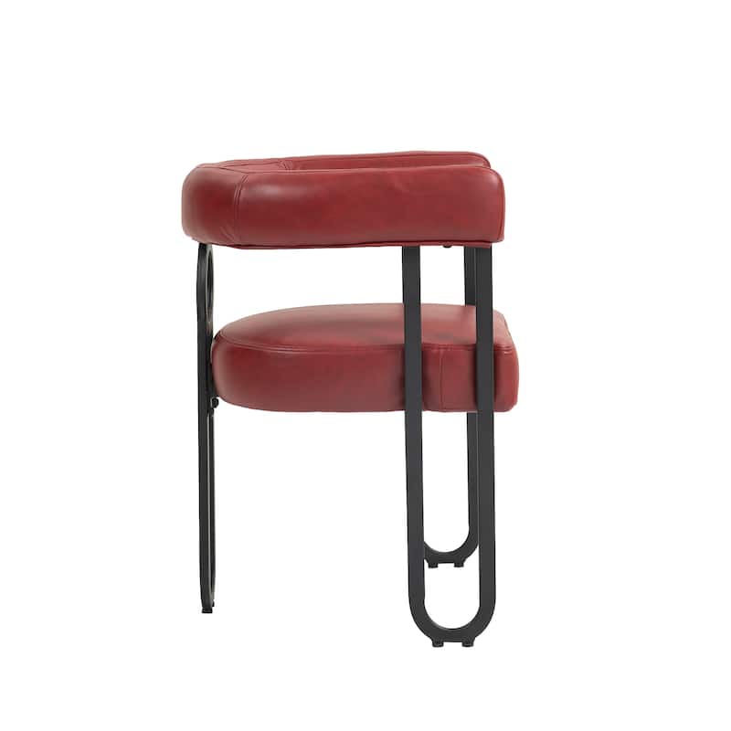 Chenille/Leather Upholstered Contemporary Designed Side Dining Chairs（set of 2）