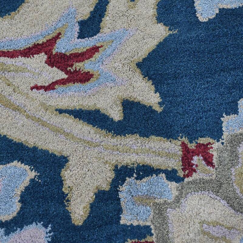 Hand Tufted Wool Area Rug Floral Blue K00151 Bed Bath & Beyond 39554984