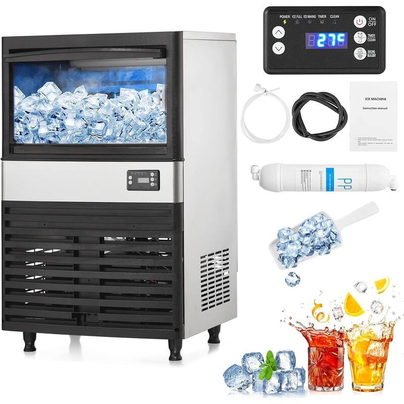 Commercial Ice Maker Machine, 130Lbs/24H