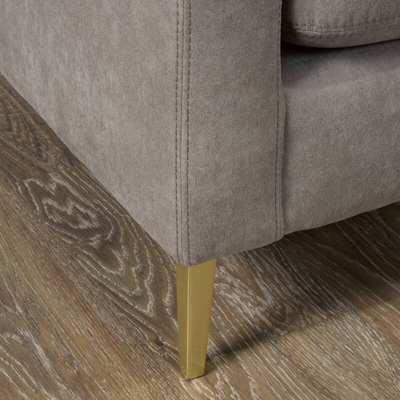 Weston Retro-Modern Grey Fabric Tufted Sofa and Loveseat Set