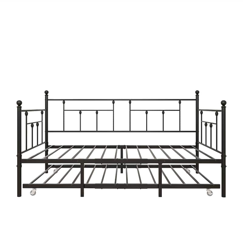 Metal Daybed Frame Twin Size Platform with trundle