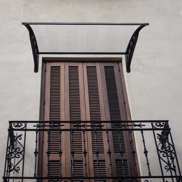 40 X 40 Outdoor Polycarbonate Front Door Window Awning Canopy Black Overstock 28430327