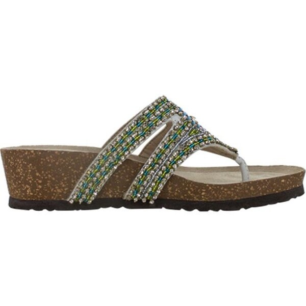 white mountain beaded sandals