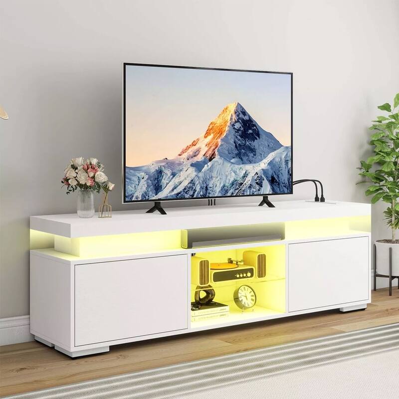 LED TV Stand Cabinet For 55/60/65 inch with Power Outlets - 58 inches