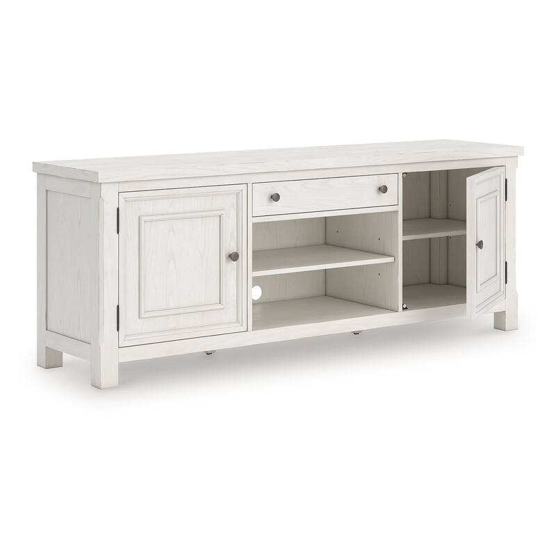Signature Design by Ashley Robbinsdale Antique White 72" TV Stand for TVs up to 82" - 72"W x 18"D x 27"H
