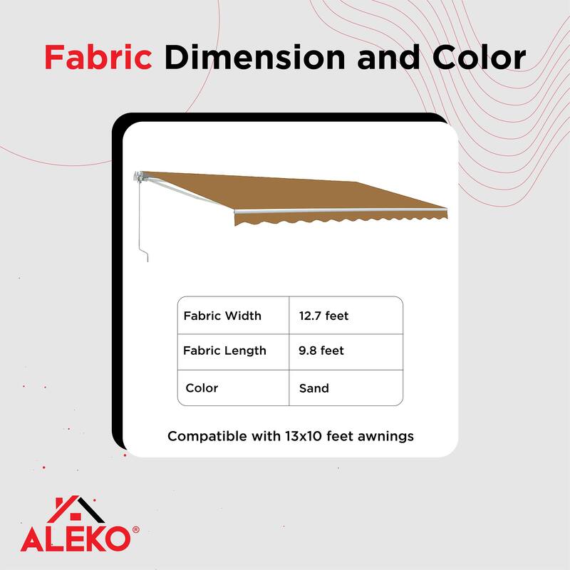 ALEKO Replacement Fabric for 13 x 10 ft Retractable Awning