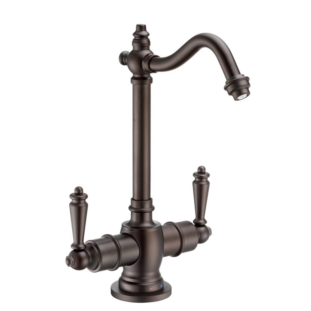 Whitehaus Collection Point of Use Instant Hot/Cold Water Drinking Faucet with Traditional Swivel Spout