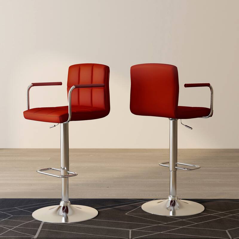 DH BASIC Leatherette Height-Adjustable Swivel Bar Chair by Denhour
