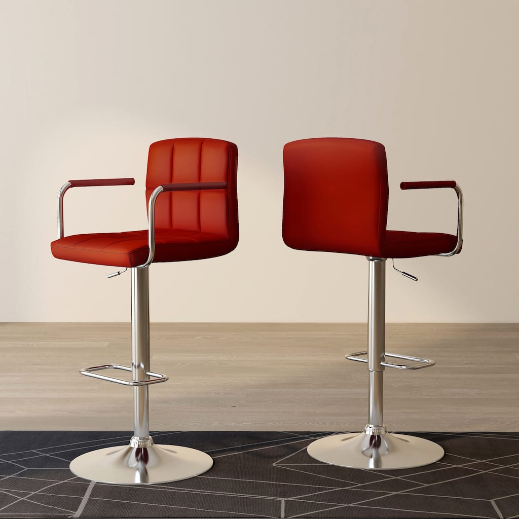 DH BASIC Leatherette Height-Adjustable Swivel Bar Chair by Denhour