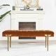 preview thumbnail 3 of 23, Aria Performance Fabric Tufted Gold Accent Entryway Bedroom Bench by Jennifer Taylor Home