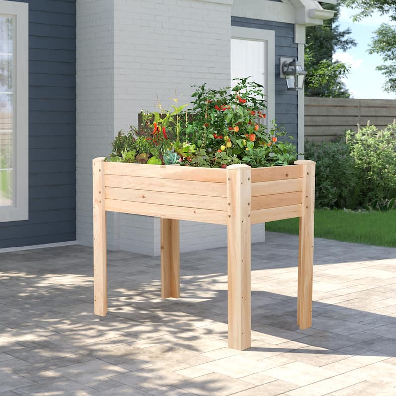 BloomBox Wooden Raised Vegtable Garden Bed Elevated Planter Box (2 Sizes)