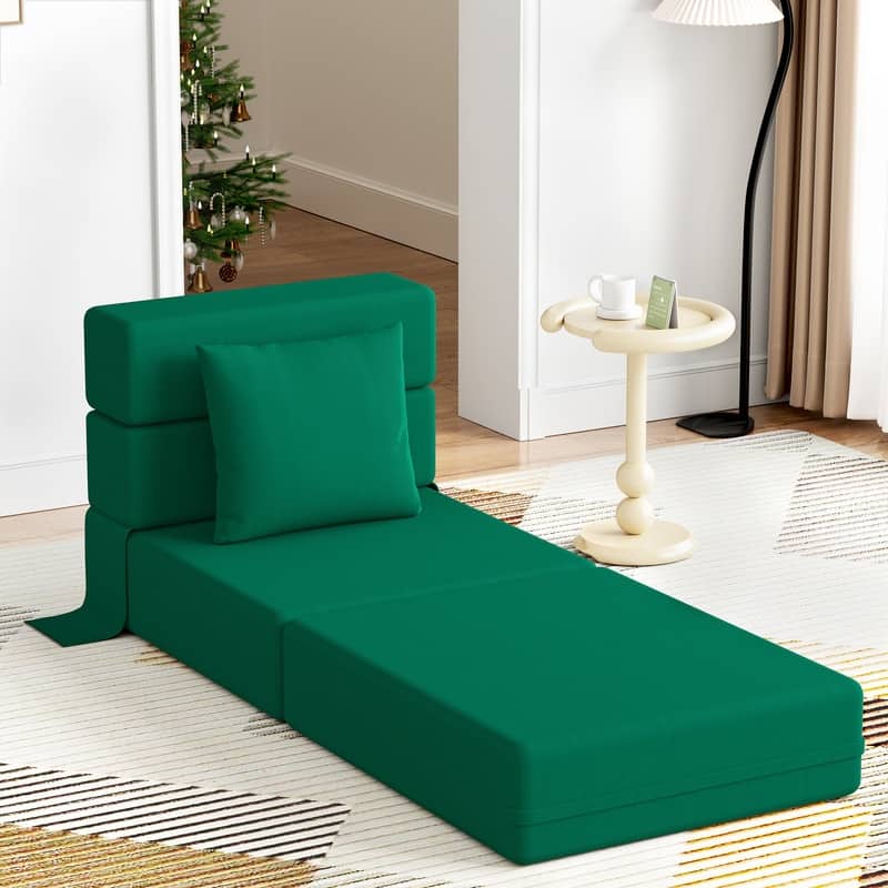 Corduroy Compression Convertible Folding Sectional Sofas (Set of 4)