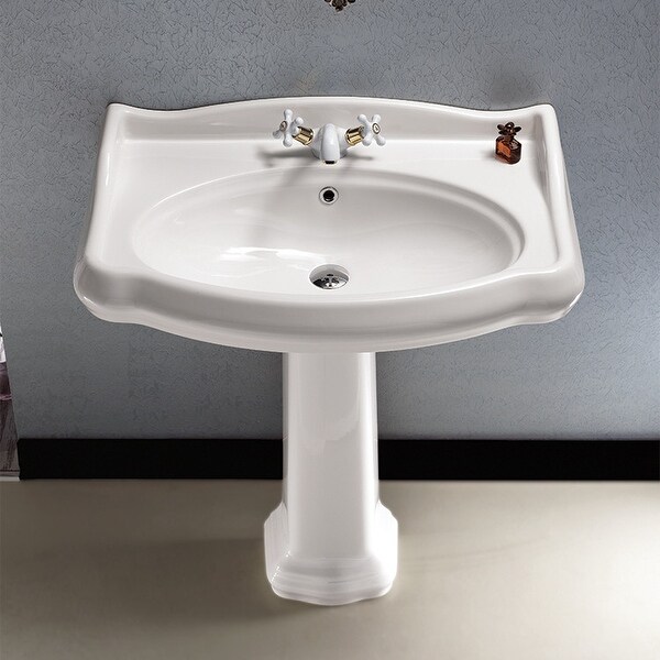 Nameeks 030300-PED Cerastyle 31-1/2" Ceramic Pedestal Bathroom Sink